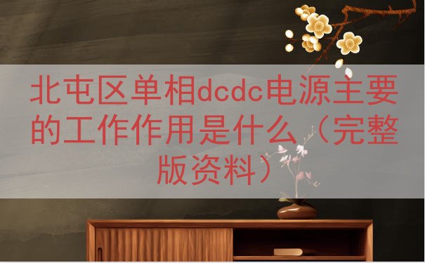 北屯区单相dcdc电源的工作作用是什么（完整版资料）